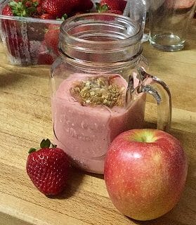 smoothie de fresa y manzana